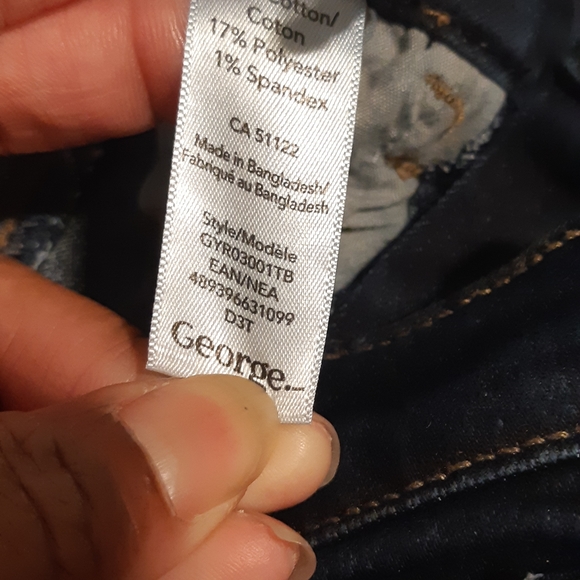 Boys Dark Blue Denim Jeans Size 3T With Adjustable Waist Band, George Brand, - Picture 8 of 12